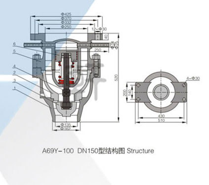 A69Y-100V-DN150型高壓主安全閥(圖2) A69Y-100V-DN150型高壓主安全閥(圖2)